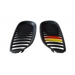 BMW E60 MAT SİYAH SARI-KIRMIZI ŞERİTLİ PANJUR SETİ 2003-2010