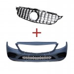 MERCEDES W205 2015-2018 TO AMG GÖRÜNÜM ÖN TAMPON  + GTR PANJUR 
